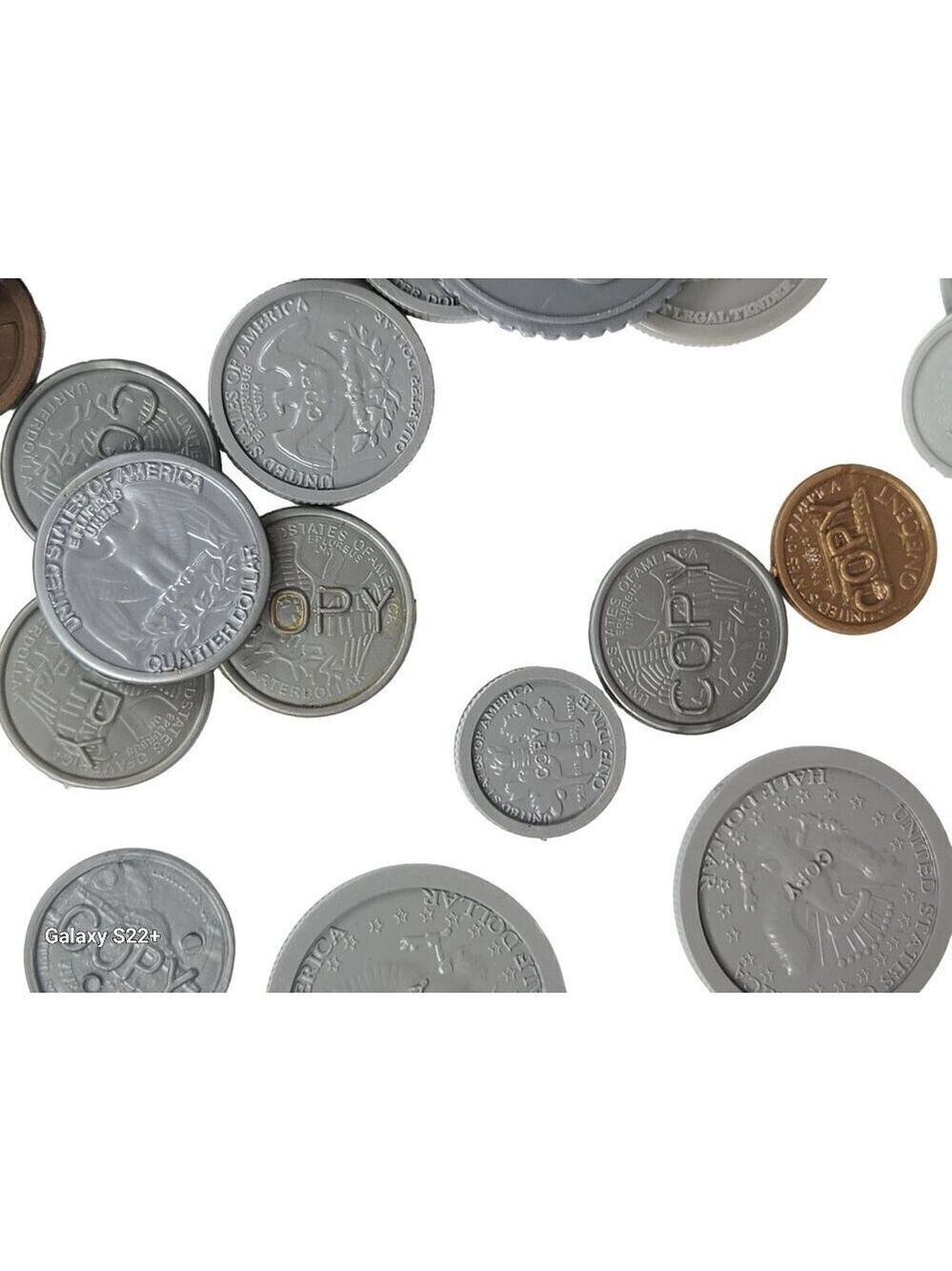 Assorted Play Money Coins Lot - Plastic & Metal Look Alike - Picture 7 of 16